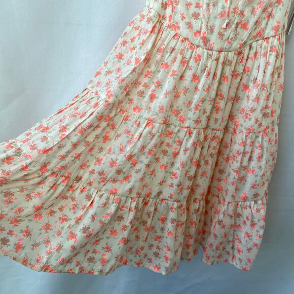 Tinseltown Floral Corset Tiered Mini Dress Junior S Orange Milkmaid Bustier NWT - Picture 5 of 13